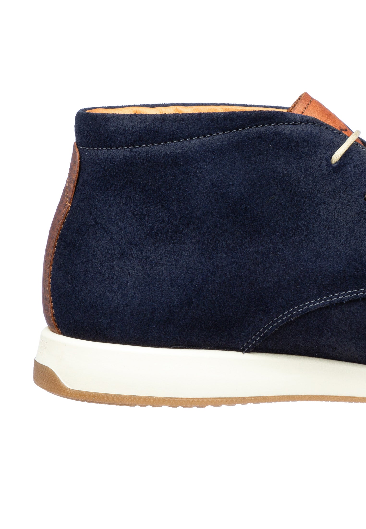 Navy blauw suède Ticino halfhoge veterschoen