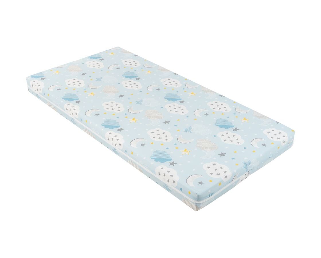 Kikkaboo Babybett Matratze Fantasia Plus 120 x 60cm Reißverschluss Baumwollbezug blau