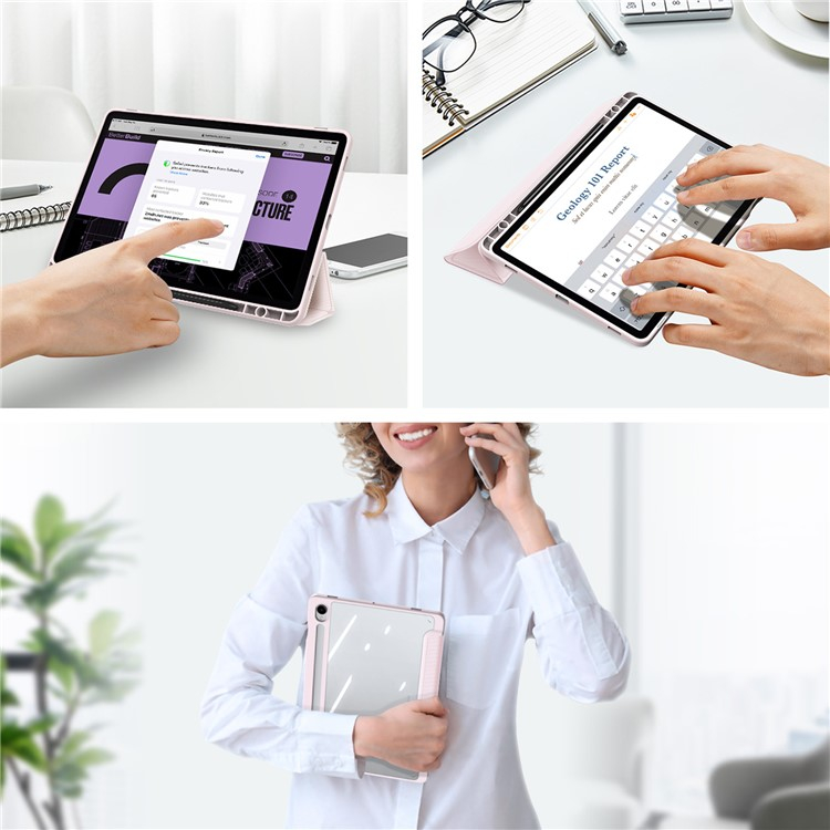 Samsung Galaxy Tab S9 Leder Tasche Smart Cover Schutzhülle   S-Pen Halter - Rosa