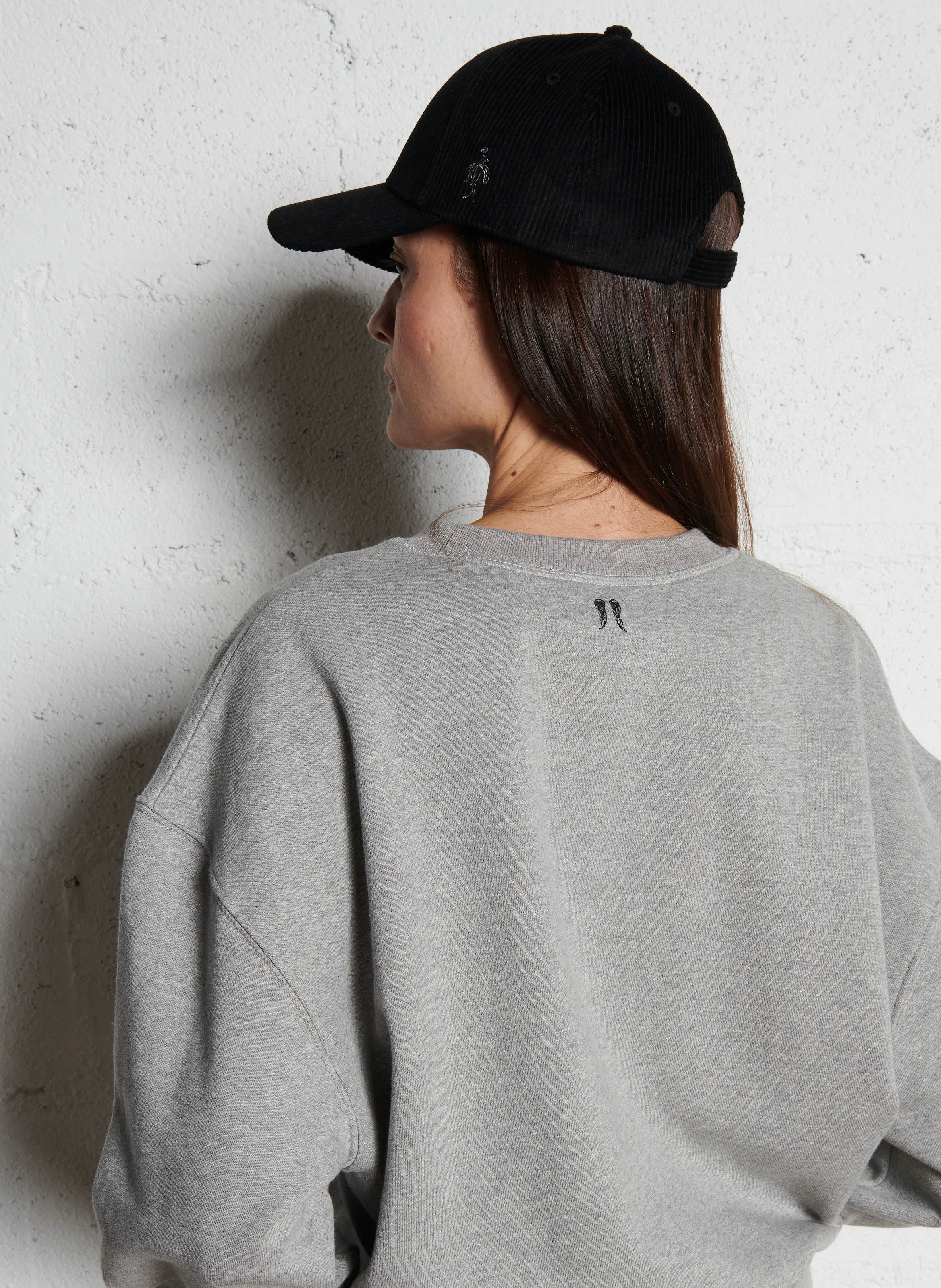 DOMINGO - Sweat col rond oversize en coton | Gris