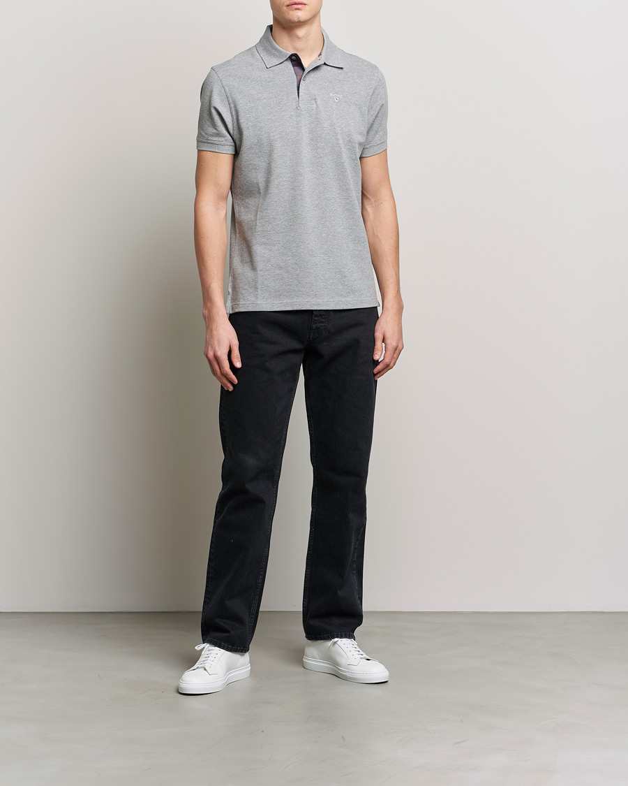 Barbour Lifestyle Tartan Pique Polo Grey Marl