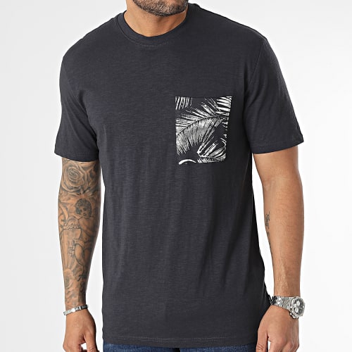 Tee Shirt A Poche Poitrine Perry Life Bleu Marine Floral