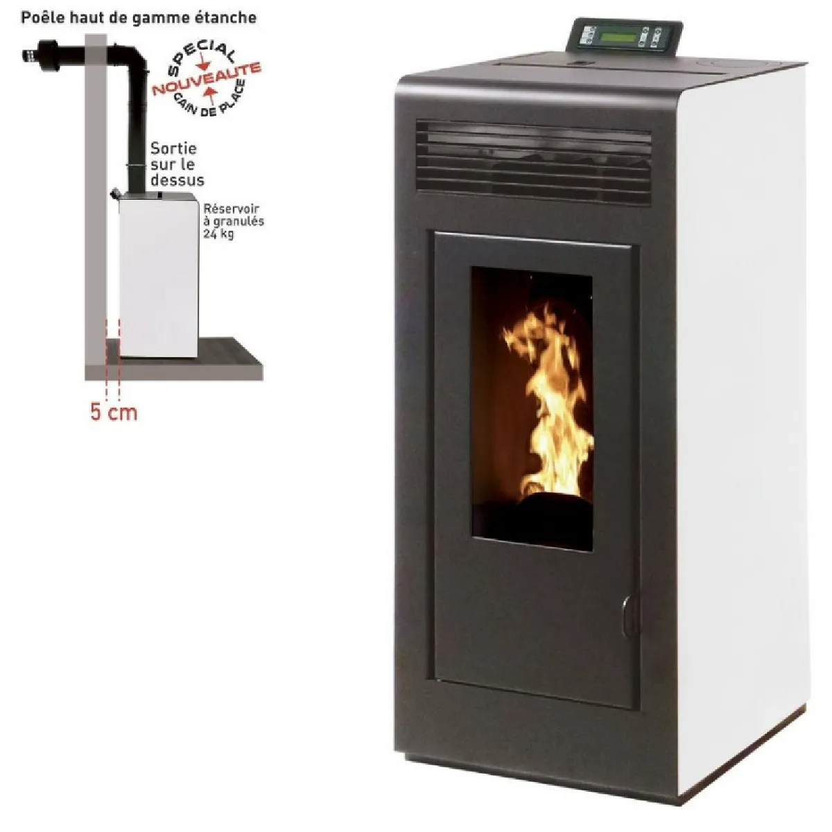 Interstoves Marina 13 + Conduit Ventouse - Blanc