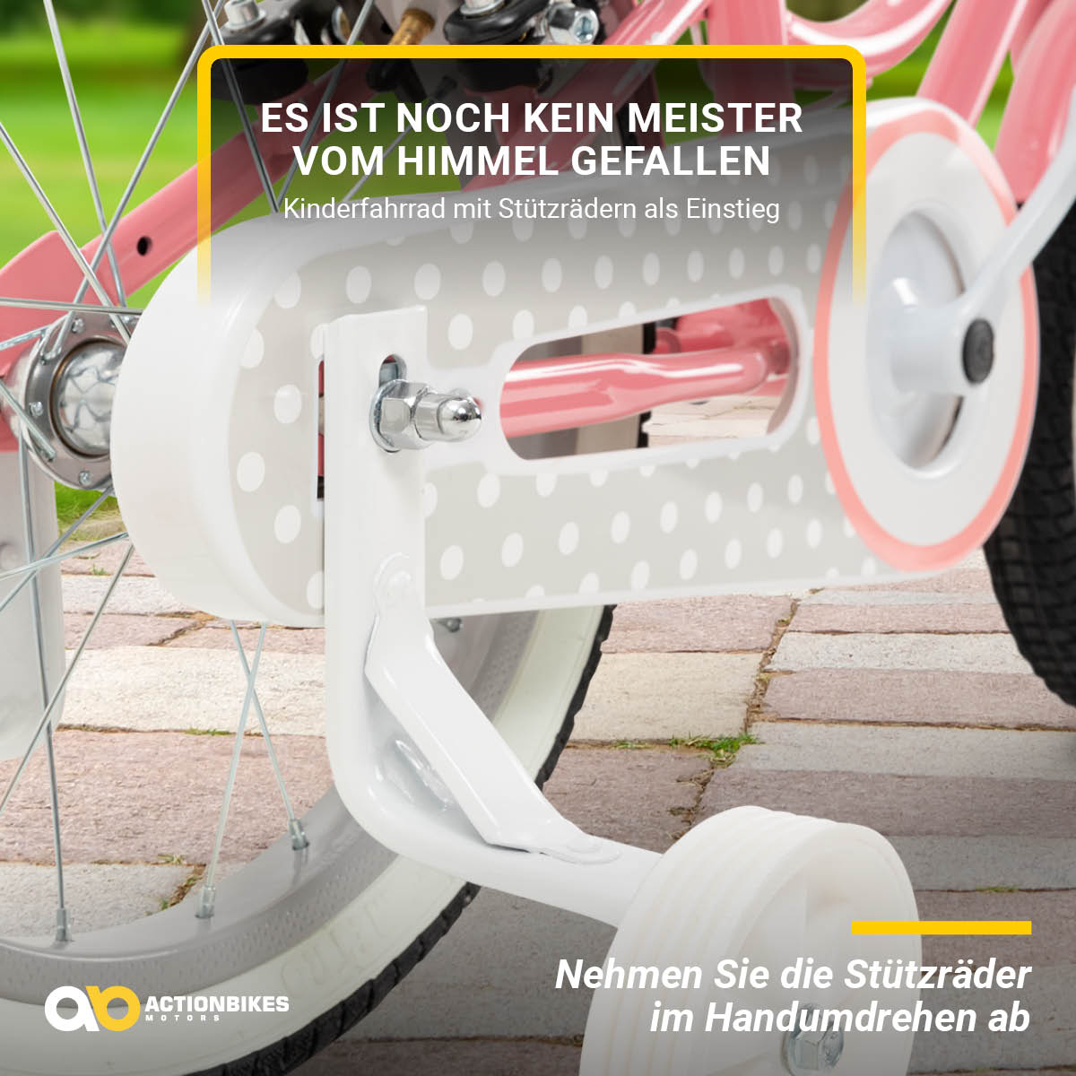 Actionbikes Kinderfahrrad Starlight 16 Zoll, Rosa, Stützräder, Fahrradkorb, Klingel, Kettenschutz (Classic)