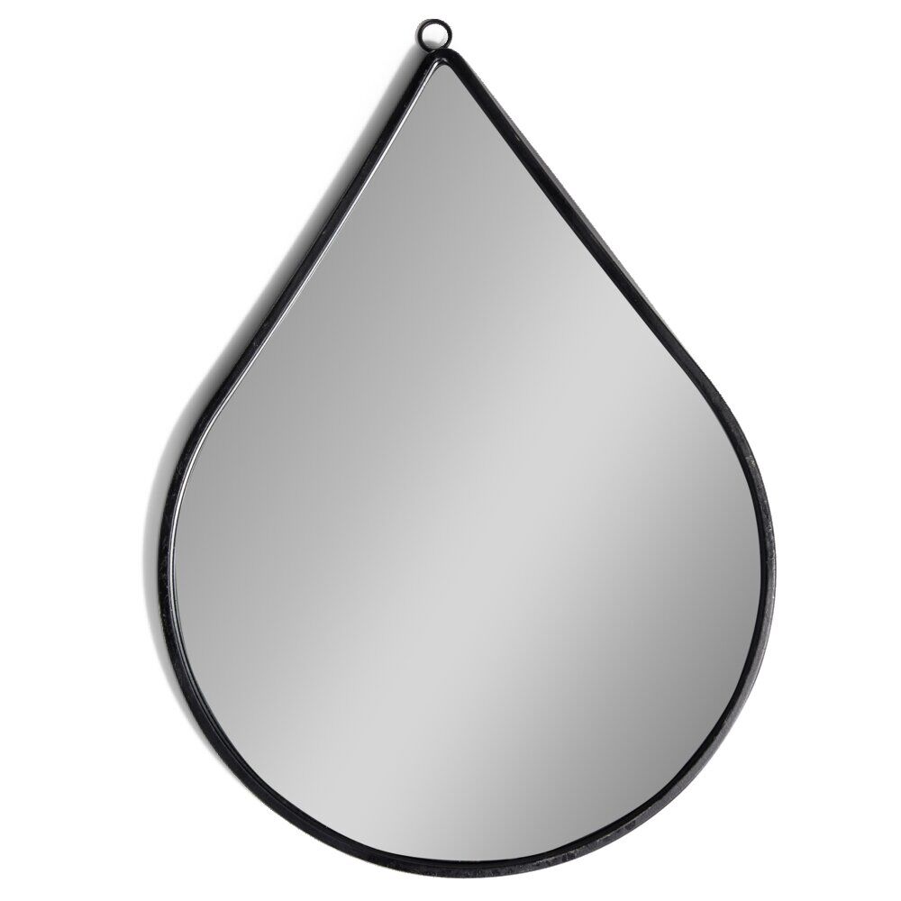 Miroir forme goutte métal noir 28,5x39,5cm