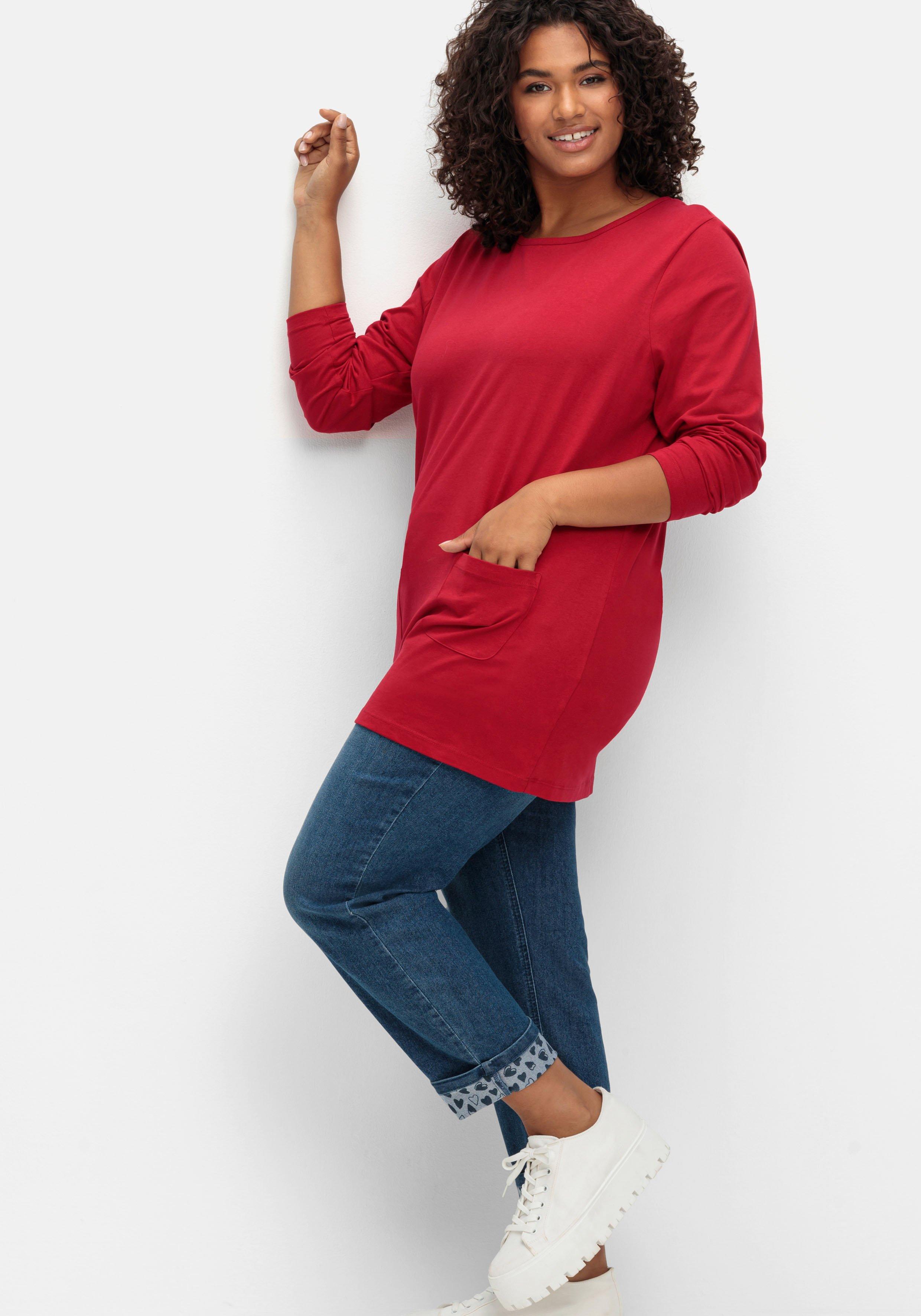Longshirt mit aufgesetzten Taschen