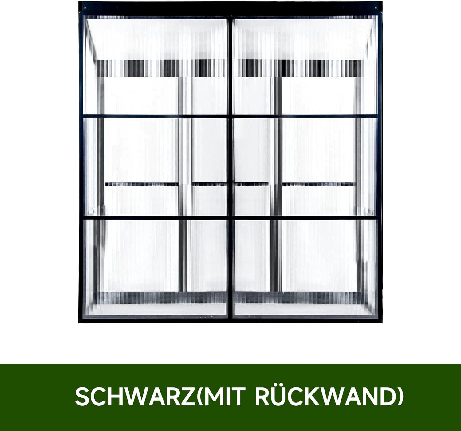 Anlehngewächshaus Tomaten Gewächshaus 180x55x190cm Aluminium Beistell-Gewächshaus, Treibhaus Gartenhaus Frühbeet mit Rückwand, Gewächshaus Winterfest Klein, Minigewächshaus, Schwarz