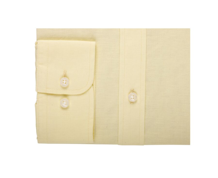 Chemise coton lin jaune pâle unie - SILBERT