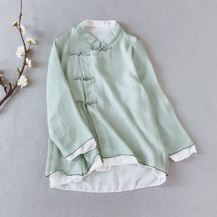 CosmoCorner - Traditioneel Chinees topje met lange mouwen / Broek met wijde pijpen