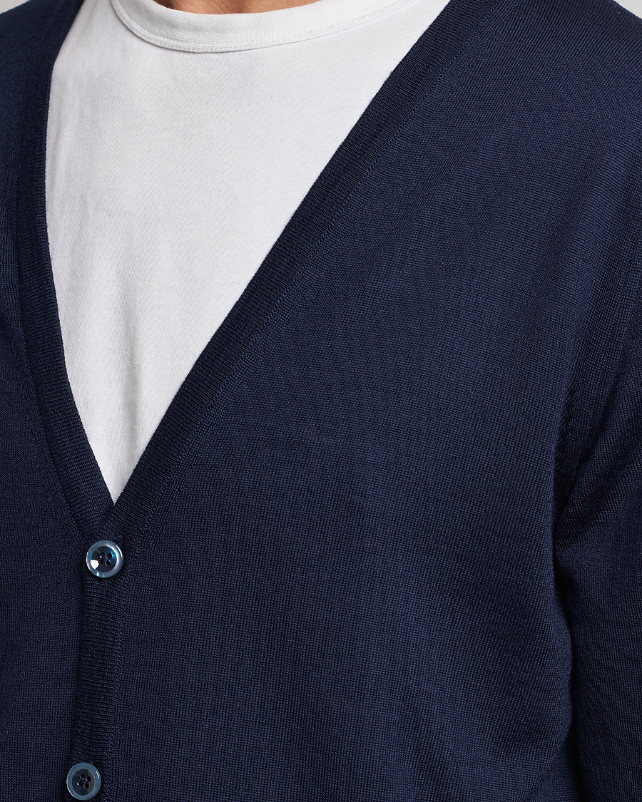 Stenströms Merino Zegna Knitted Cardigan Navy