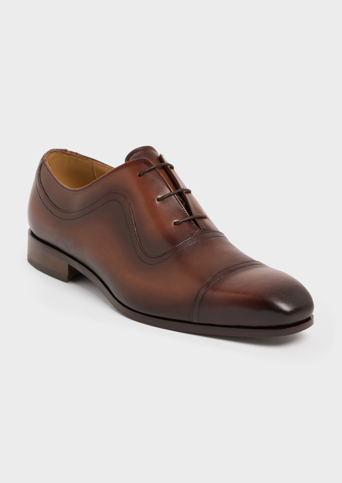 Richelieus en cuir lisse cognac