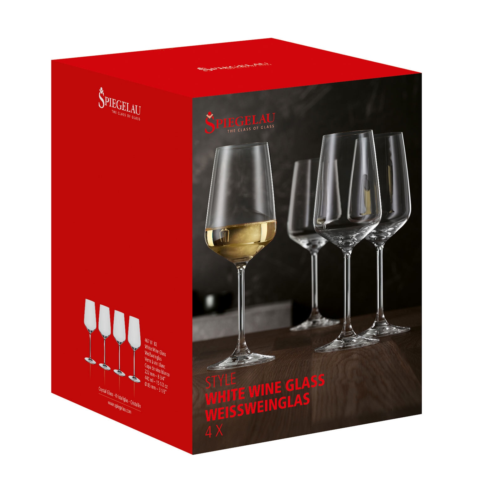 SPIEGELAU Weißweinglas STYLE 4er Set 440 ml Kristallglas