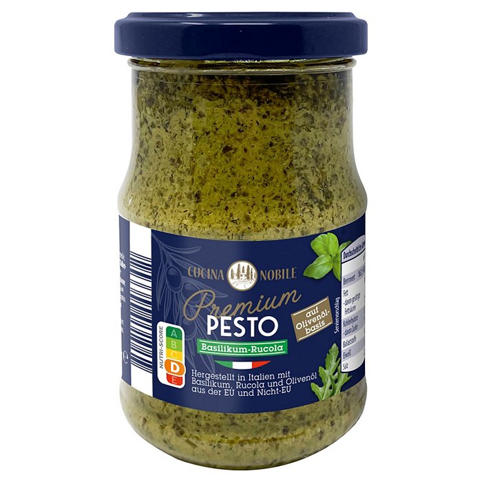 CUCINA NOBILE Premium Pesto 190 g, Basilikum-Rucola