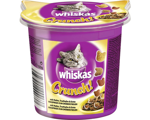 Whiskas Crunch kattensnack, kip, kalkoen en eend, 100 g
