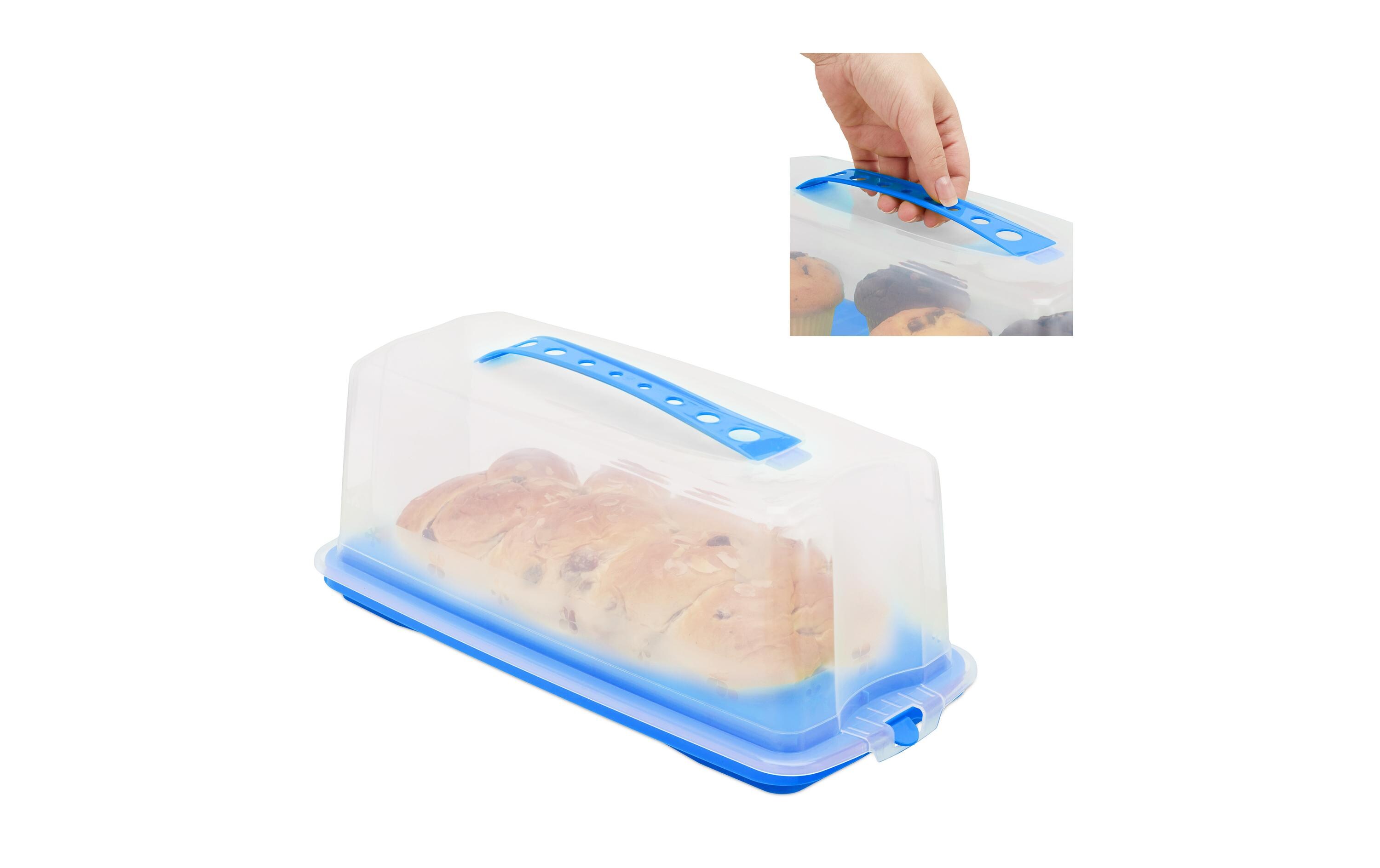 Cakebutler Blau/TransparentKuchenträger mit abnehmbarer Haube