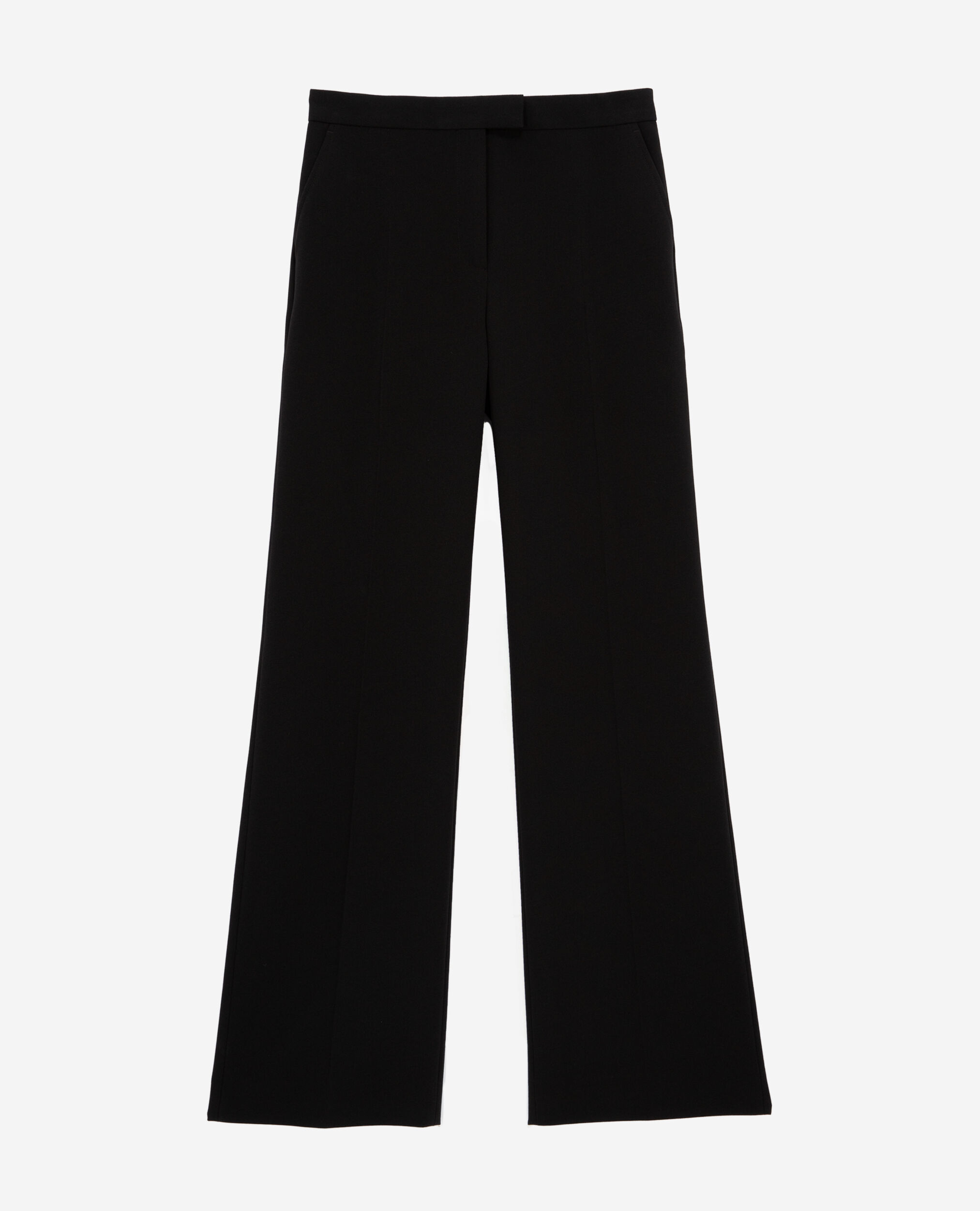 Pantalon tailleur noir en crêpe