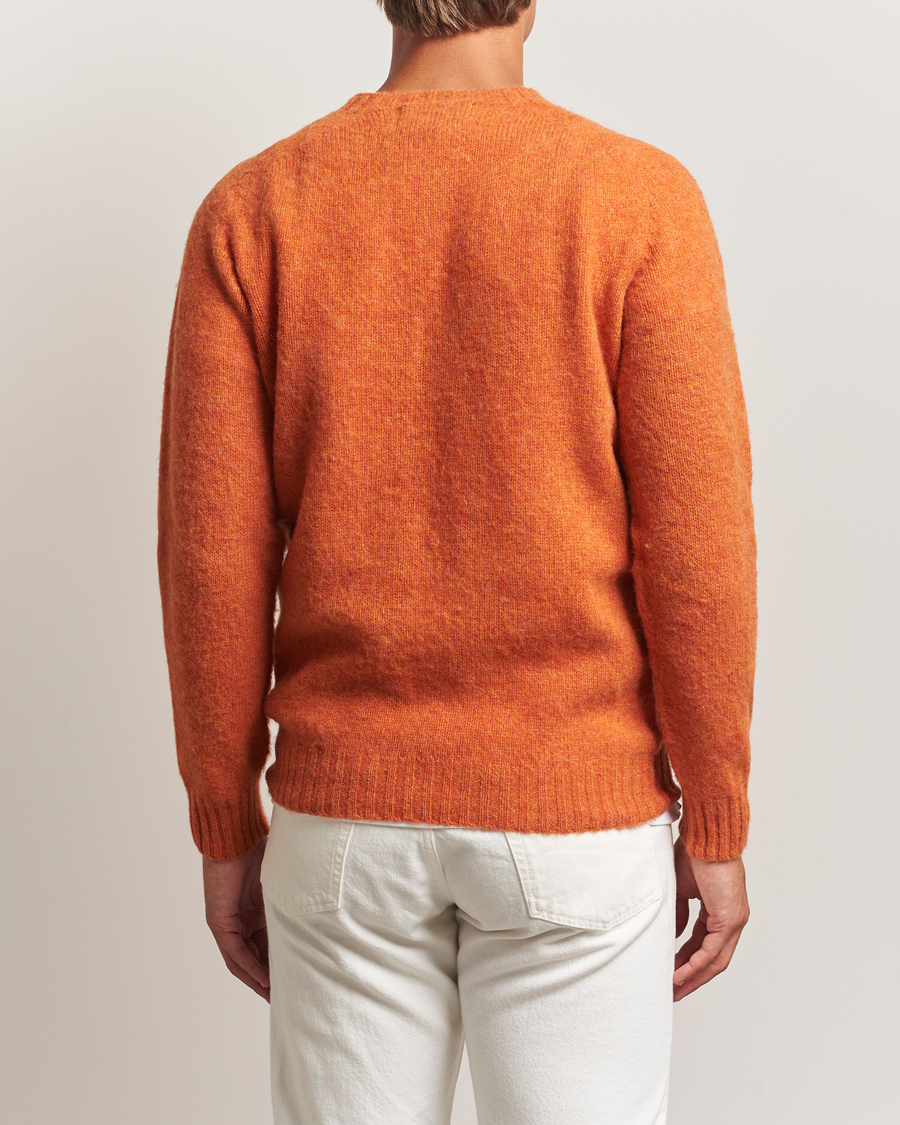 Harley Of Scotland Brushed Supersoft Lambswool Crewneck Satsuma