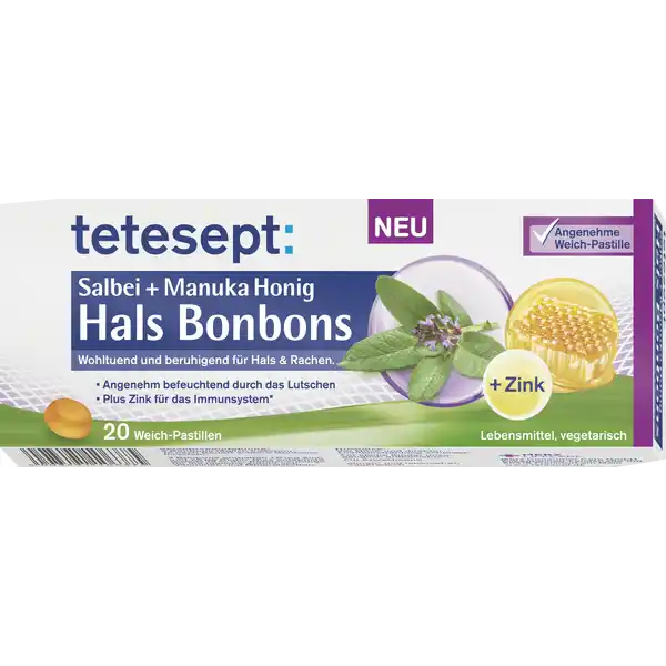 Hals Bonbons Salbei + Manuka Honig