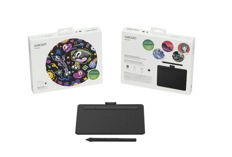 Wacom Intuos S - Digitizer - elektromagnetisk - trådløs, kabling - USB - Sort