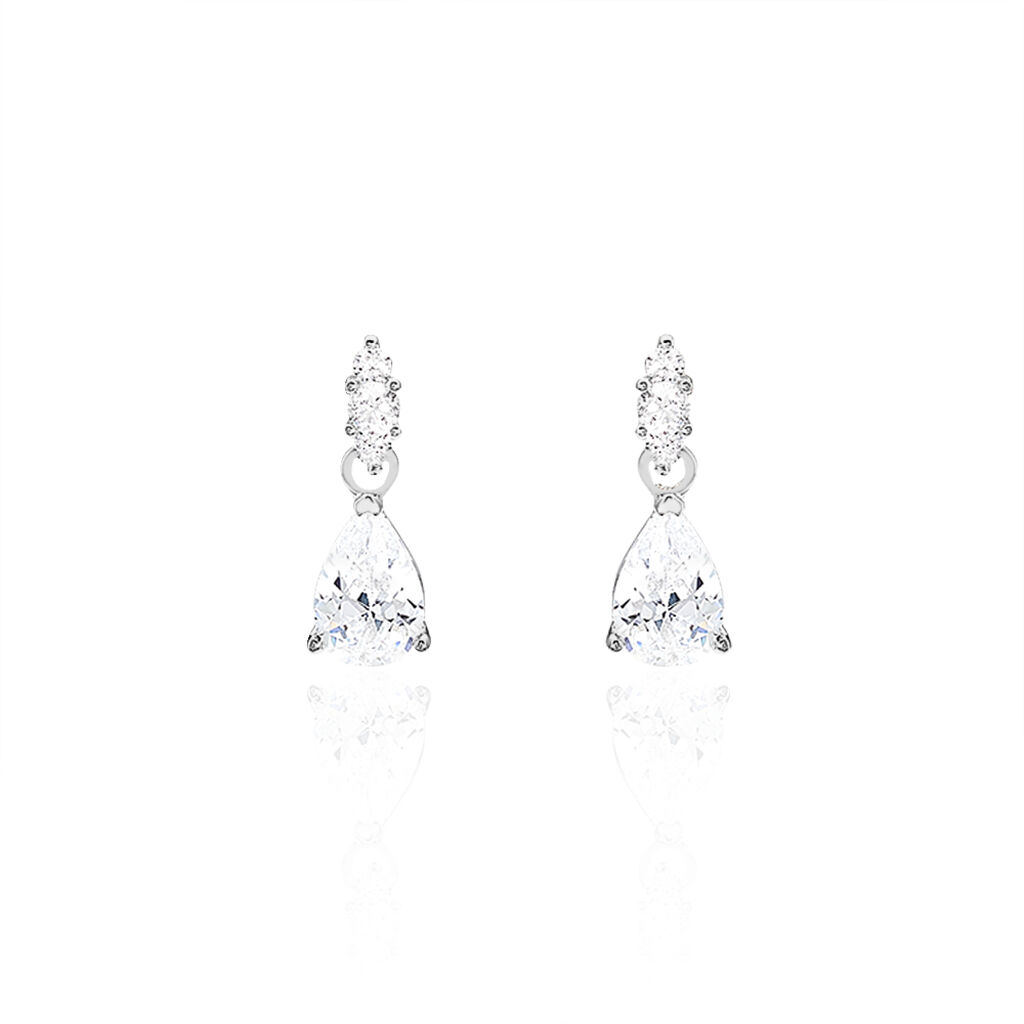 Boucles D'oreilles Pendantes Marie-helena Argent  Oxyde De Zirconium