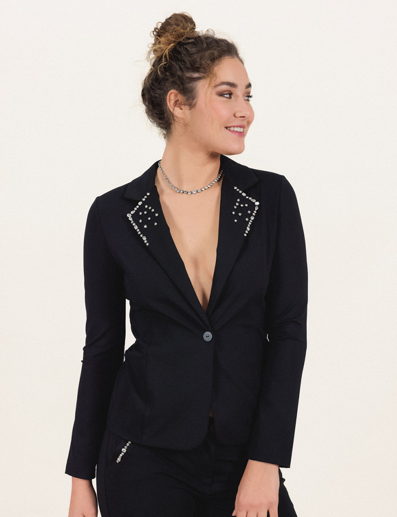 HBT EUPHORIA |  VESTE FEMME SHIRLEY STRASS NOIR