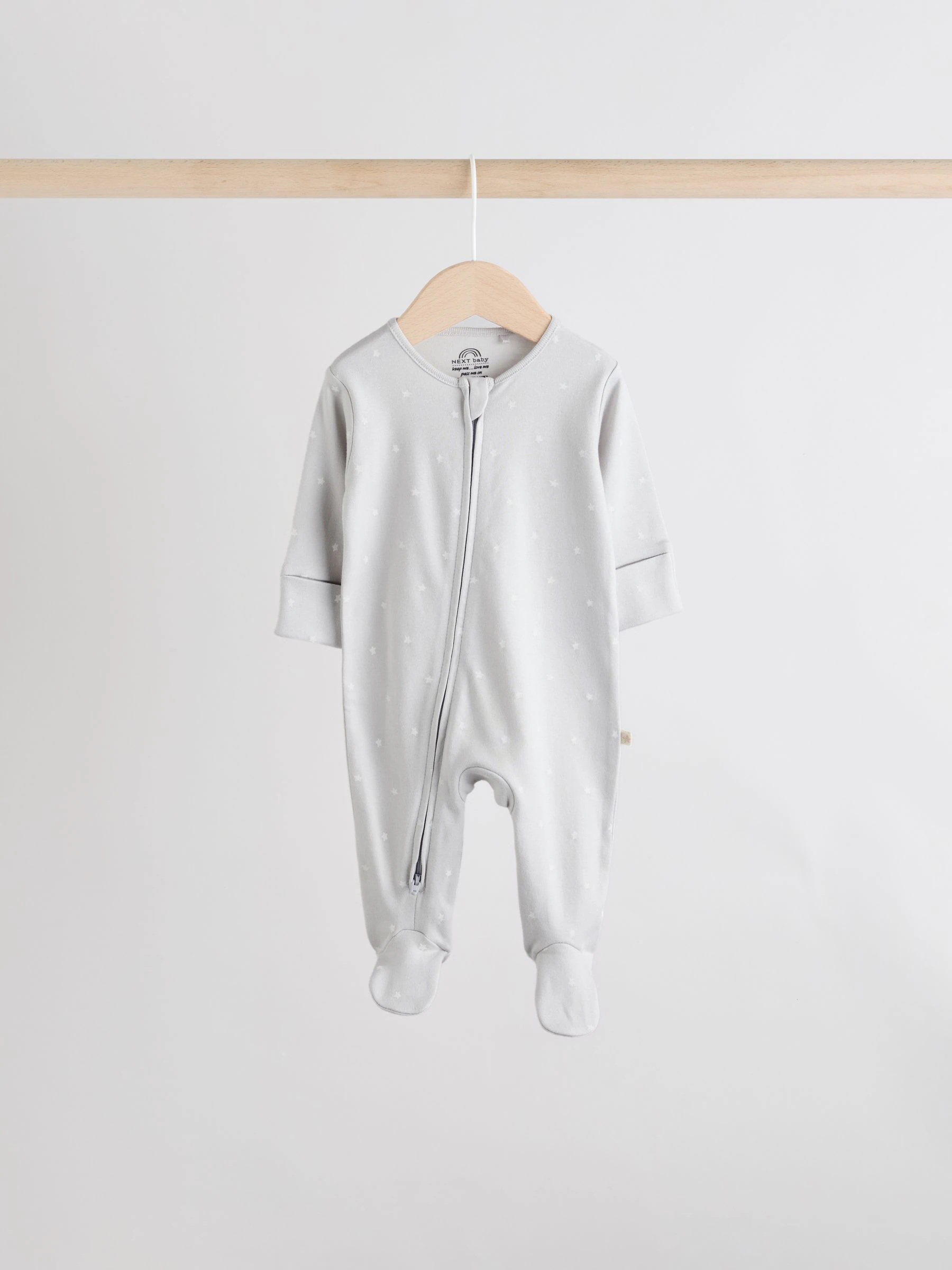 Crème - Babypyjama's met tweewegrits (0-2jr)