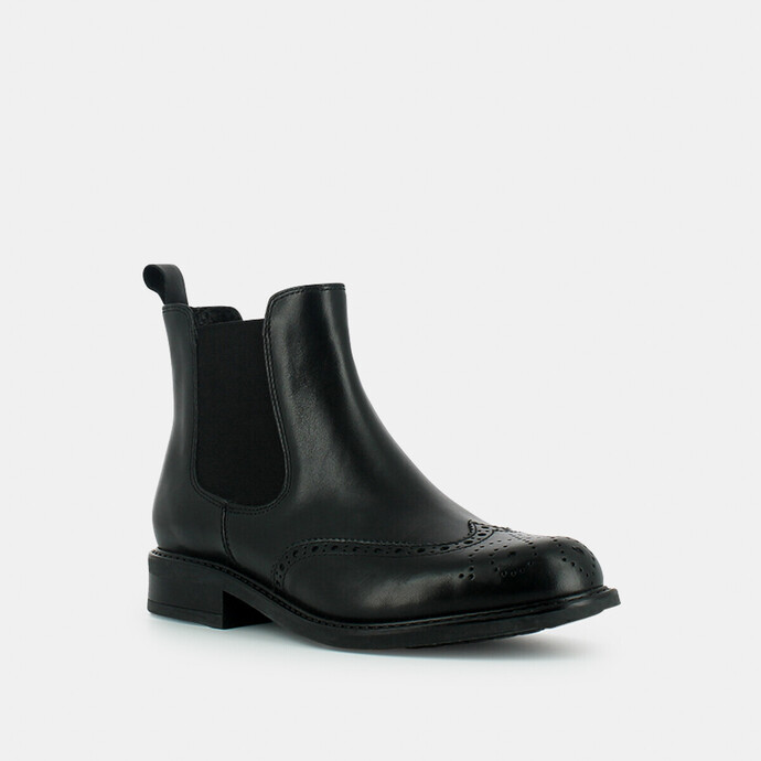 Bottes plates  en cuir noir