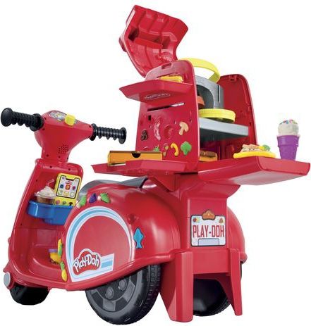 Play-Doh Pizza Bezorgscooter - Speelset - Loopscooter - Speelkeuken - Inclusief 10 Play-Doh potjes en 16 accessoires