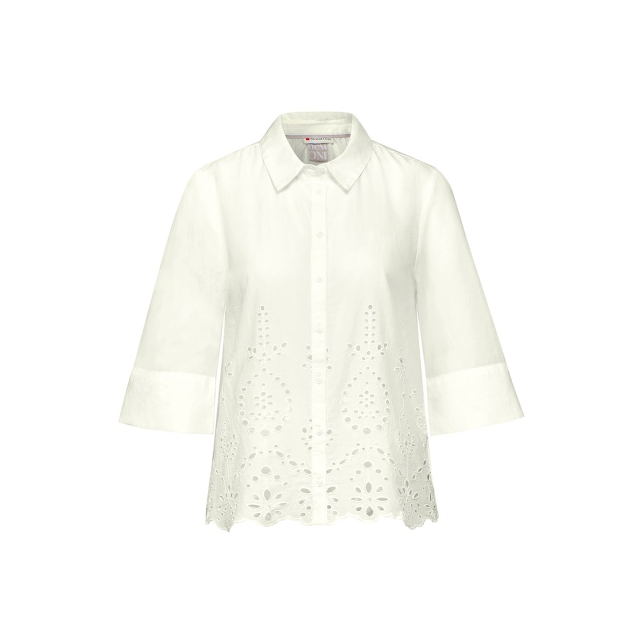 Street One Feminin crochet shirtcollar bl