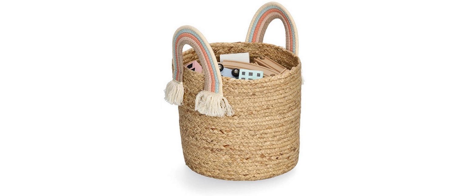 Spielzeugkorb Rainbow Natur Seegras 30 x 30 cmAufbewahrungskorb für Kinderzimmer