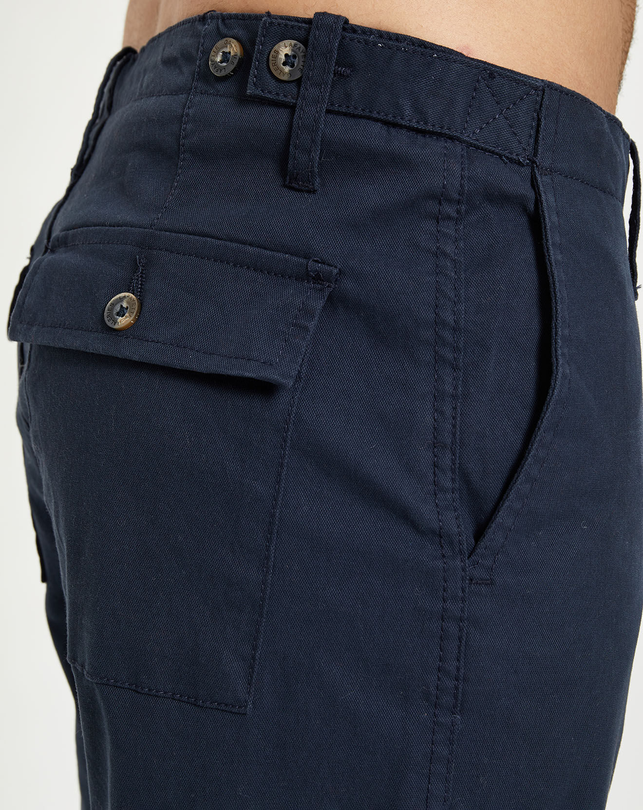 Galeries Lafayette Pantalon chino Cropped Bedford bleu marine