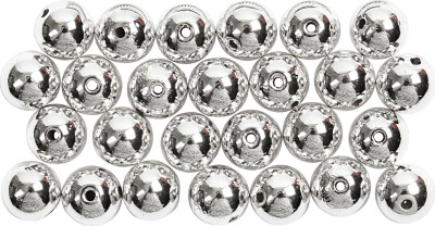 Voksperler - Ø 8 MM - Hulstr. 1 MM - Sølv - 50 Stk