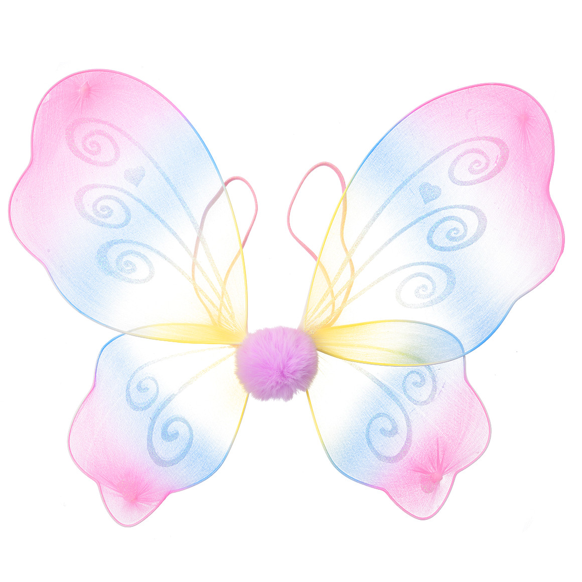 Topolino Flügel in Regenbogen-Optik pink / blau / gelb
