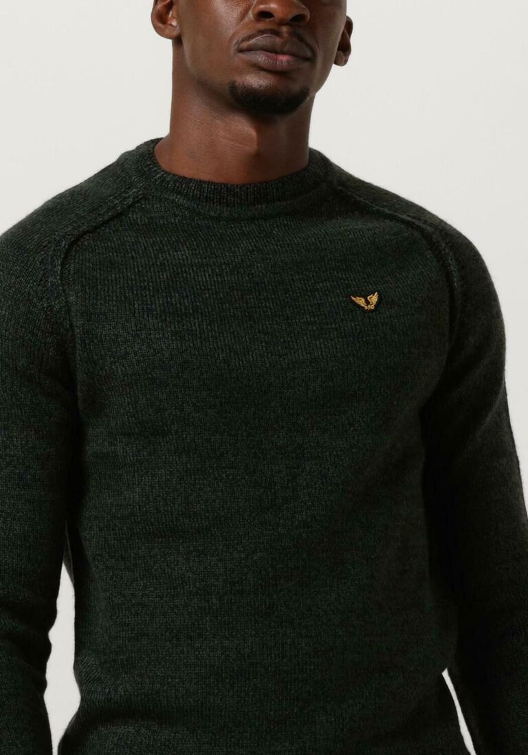 PME LEGEND groene pme legend trui r-neck heavy knit mixed yarn knit