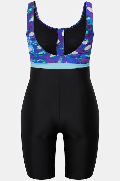Badeanzug, langes Bein, ohne Softcups, Zipper