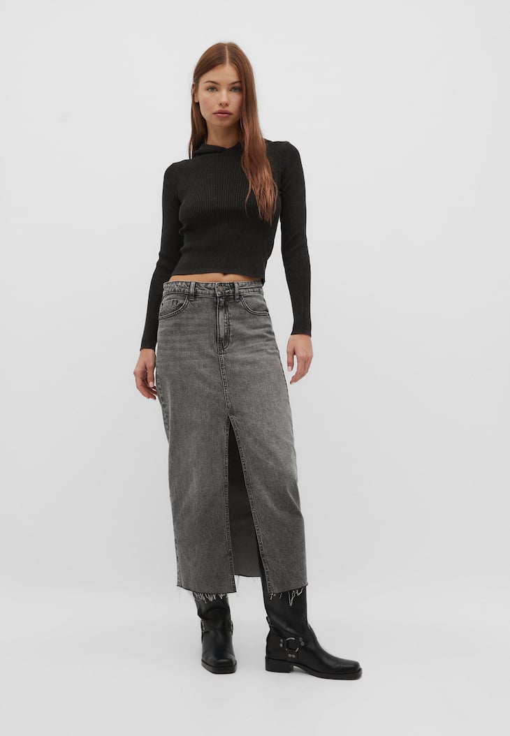 Saia longa jeans confortável