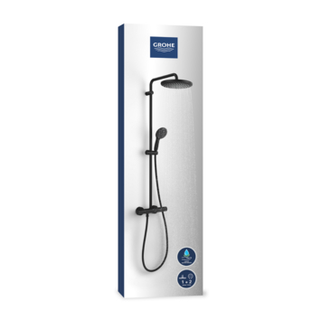 Grohe regendoucheset Quickfix Vitalio Start met handdouche 2 standen zwart