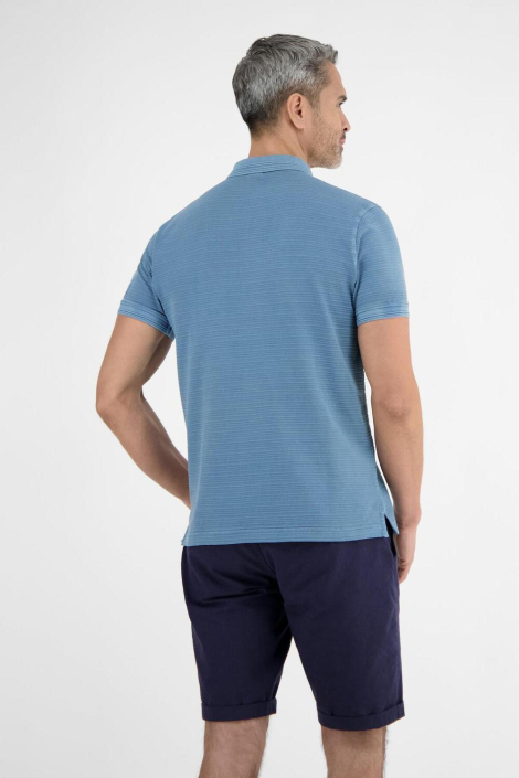 Lerros blauwe heren polo