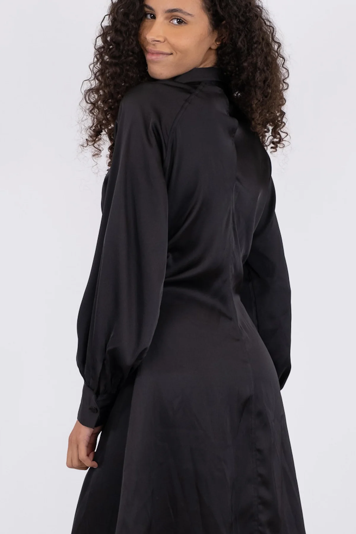 Neo Noir Naila Sateen Dress