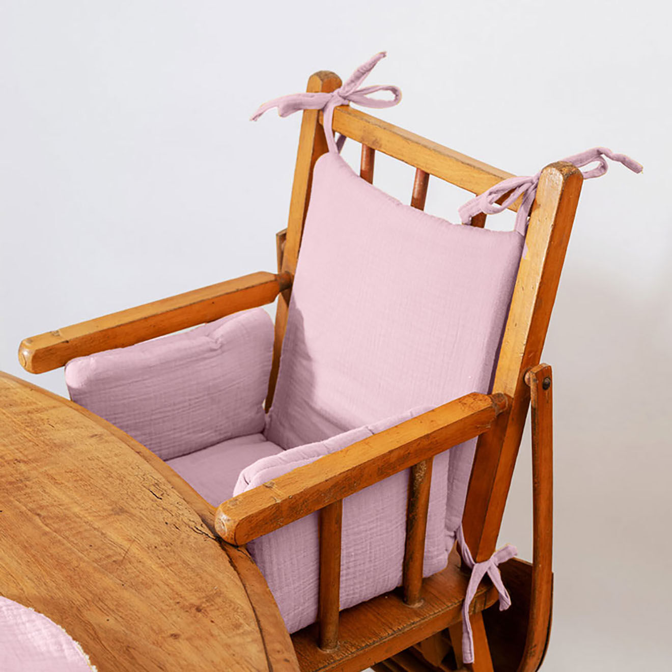 Papate Coussin de Chaise Haute en Coton Bio rose - 31x16x27 cm