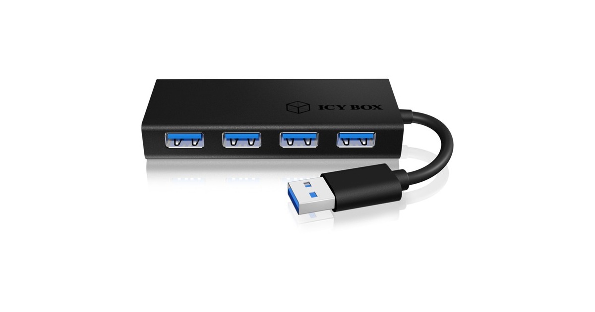 ICY BOXIB-AC6104 USB 3.0 usb-hub  (Zwart)