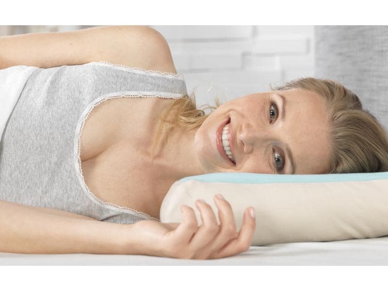 Theraline Schlafkissen PEARLfusion weiss Kombinationskissen mit Mikroperlen und Schaumstoff