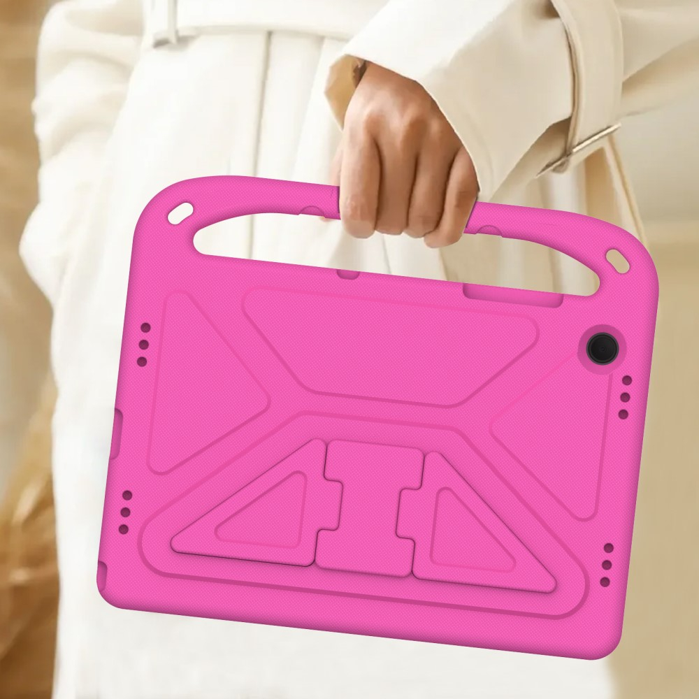 Samsung Galaxy Tab A11  Plus / A9  Plus Stossfeste Kinder Schaumstoff Hülle mit Griff   Kickstand - Pink