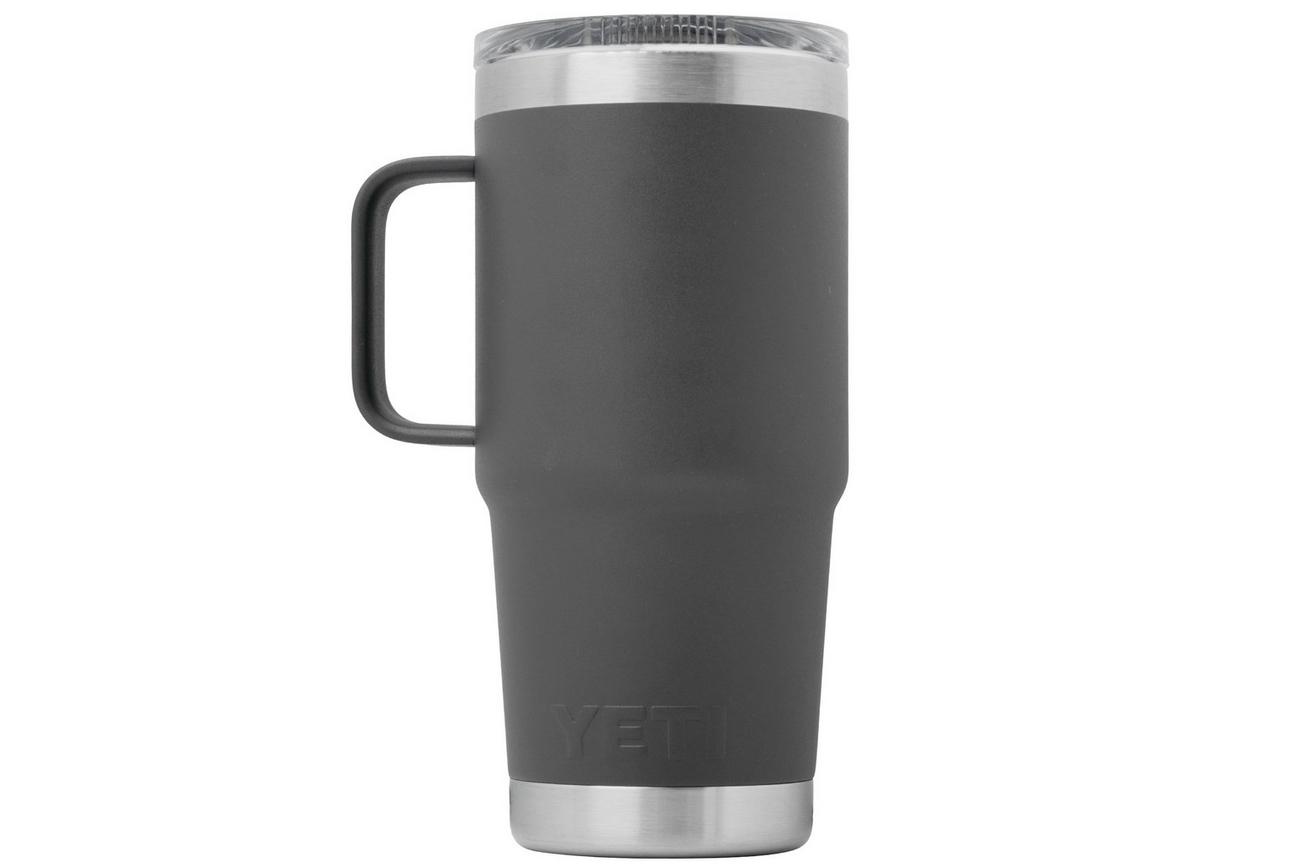 Yeti Rambler Travel Mug 20oz Stronghold Lid, Charcoal Grey, thermos reismok met deksel, 591 ml