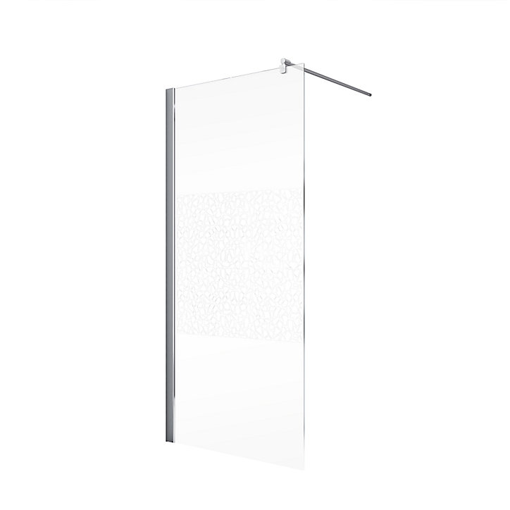 Paroi de douche à l'italienne, 90 x 190 cm, Schulte NewStyle, Walk In, verre transparent anticalcaire, Galets chromés