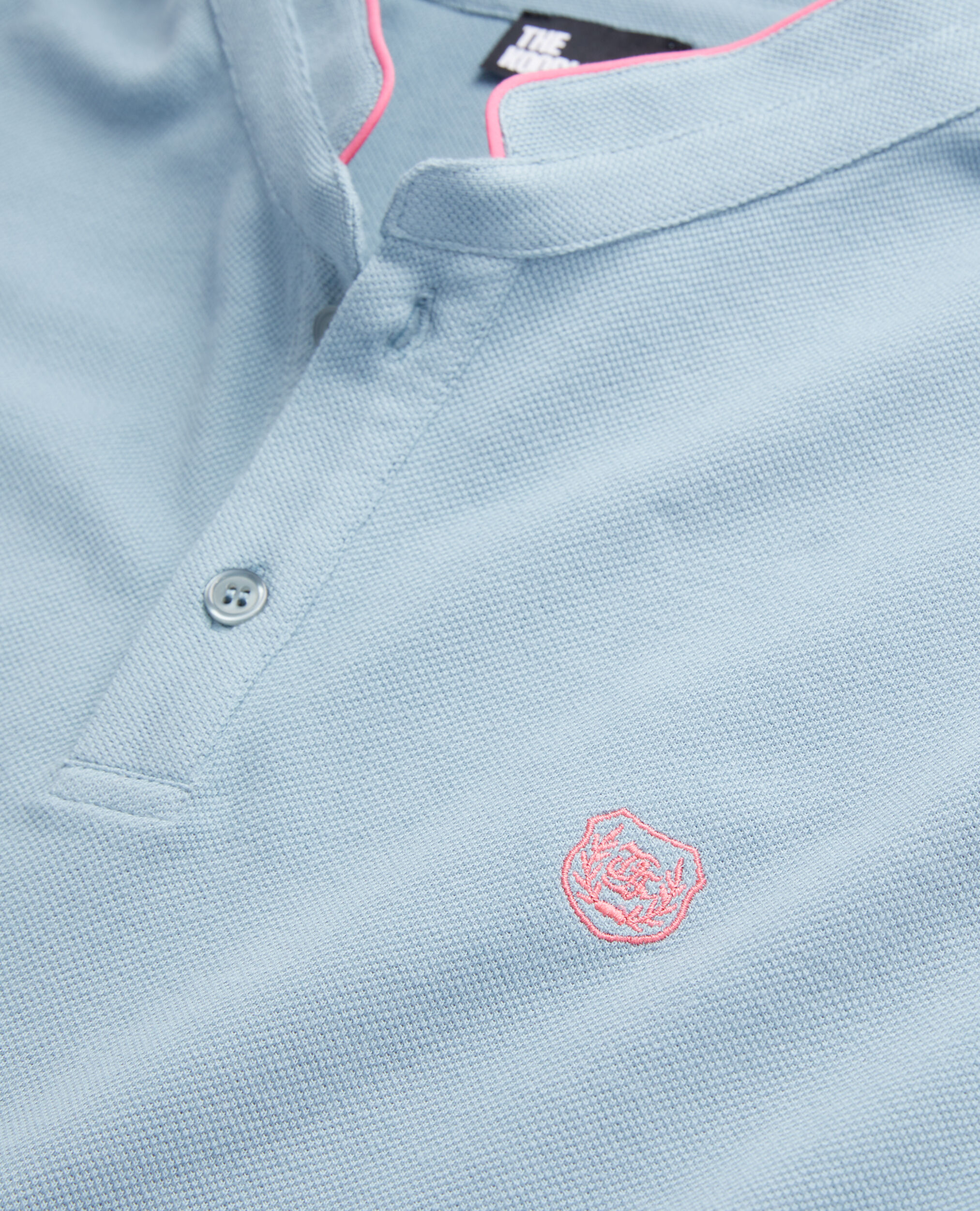Polo bleu clair en coton