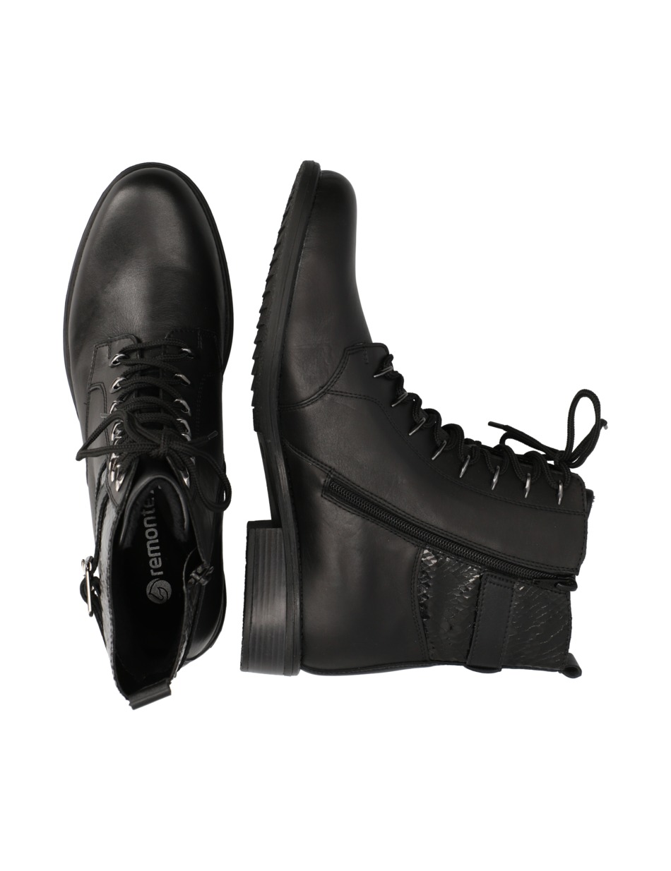 Lederkombination Schnürstiefelette