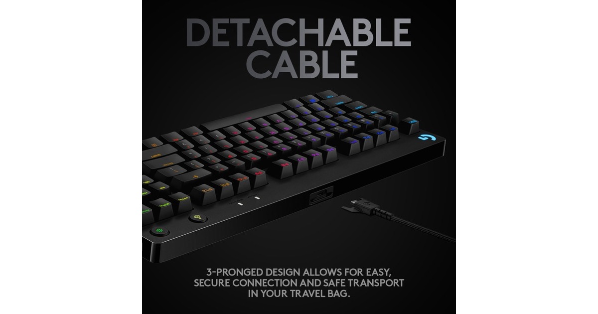 LogitechG PRO Mechanical Gaming Keyboard  (Zwart, US-International, GX Blue (Clicky), TKL)