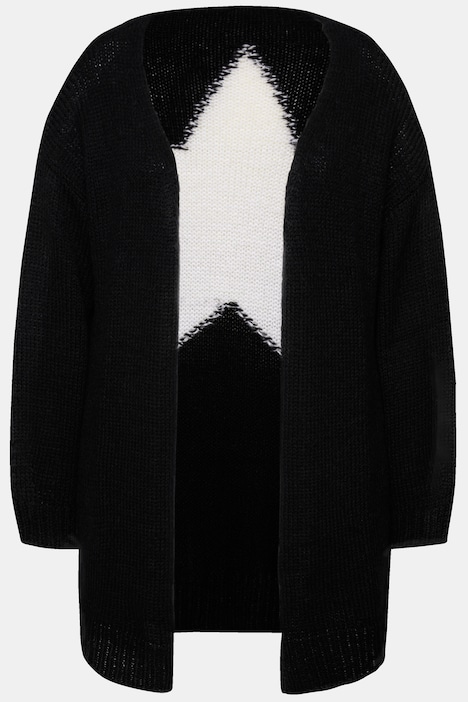 Strickjacke, offene Form, Rücken-Stern
