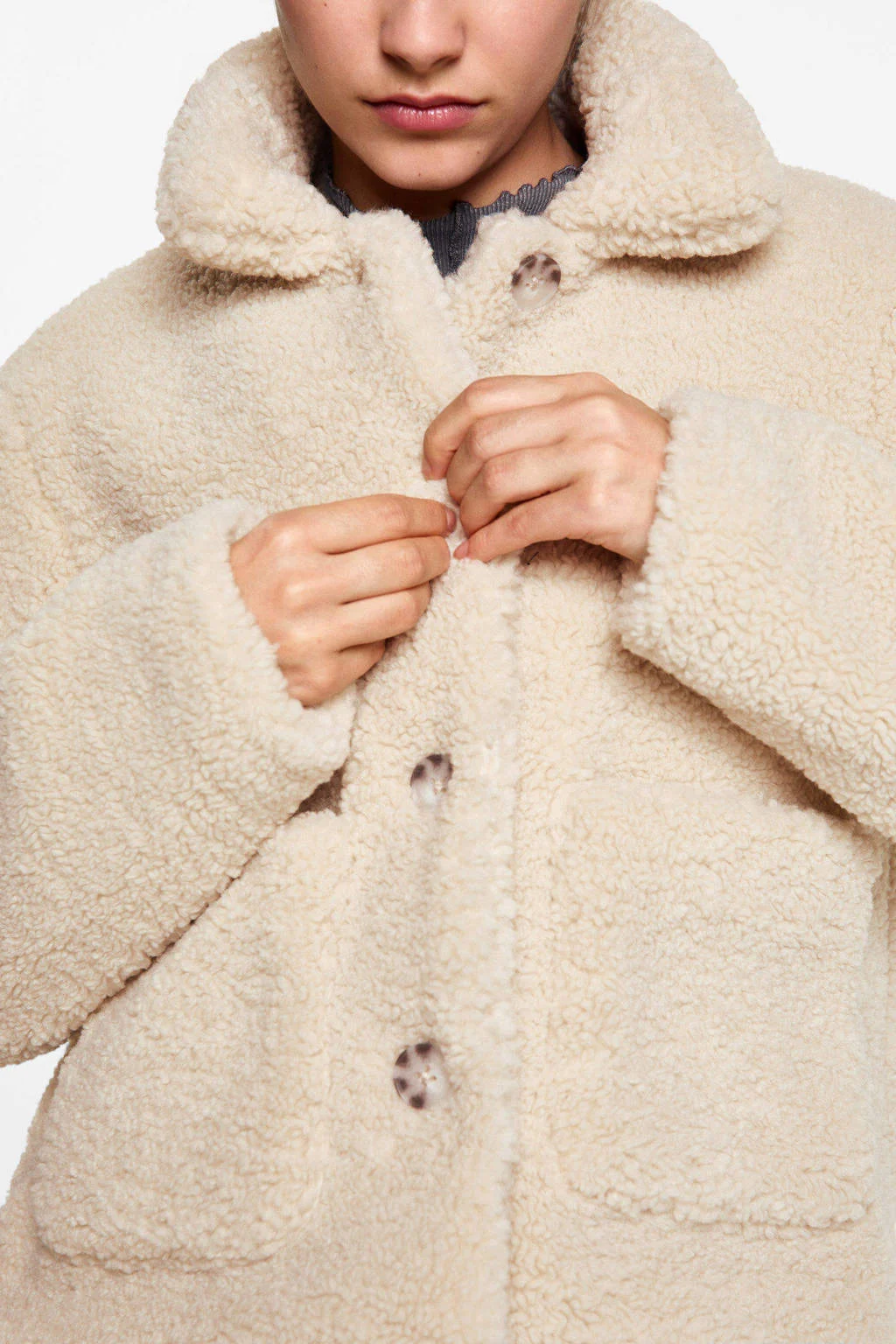 MANGO TEEN teddy jas beige